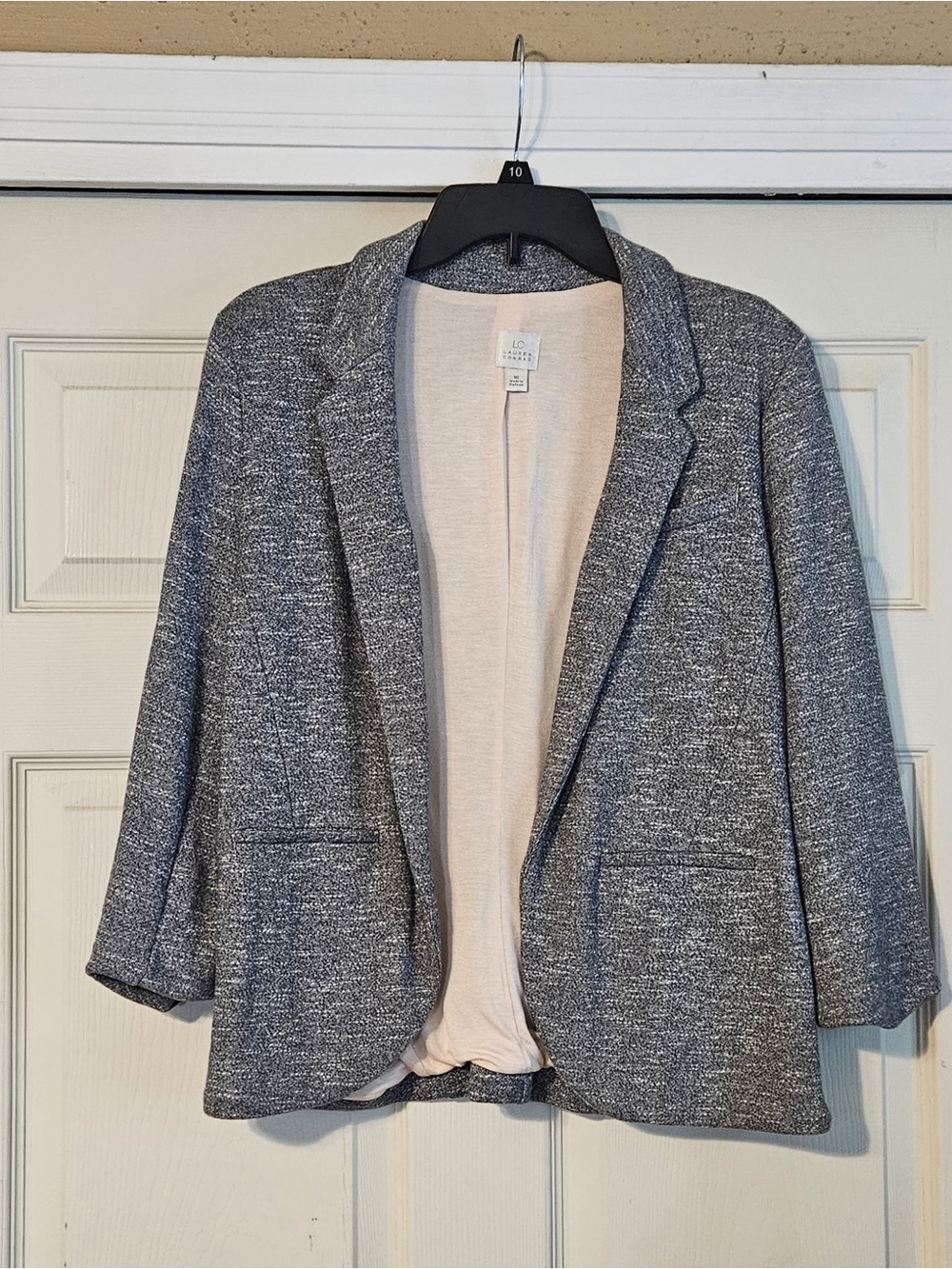 LC Lauren Conrad Heathered Gray Open-Front Blazer New Size Medium